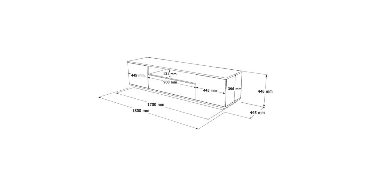 Έπιπλο τηλεόρασης Soren pakoworld sonoma-ανθρακί 180x.44.5x44.6εκ
