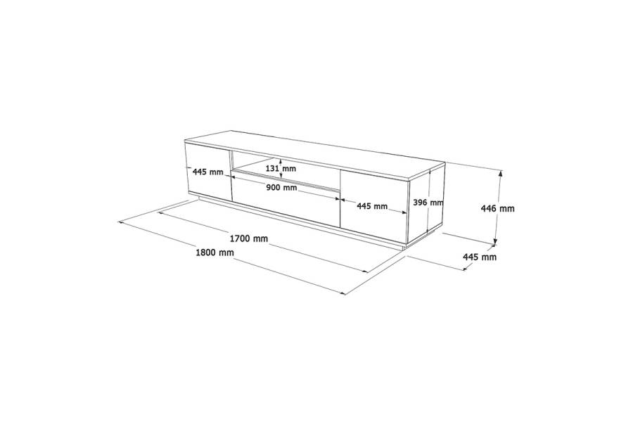 Έπιπλο τηλεόρασης Soren pakoworld sonoma-ανθρακί 180x.44.5x44.6εκ
