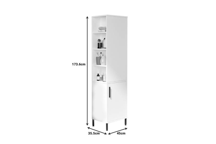 Ντουλάπι-στήλη Perseus pakoworld λευκό 45x35.5x173.6εκ