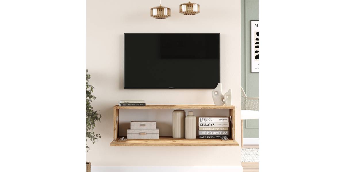 Έπιπλο τηλεόρασης επιτοίχιο Serit pakoworld sonoma 100x31.6x29.6εκ