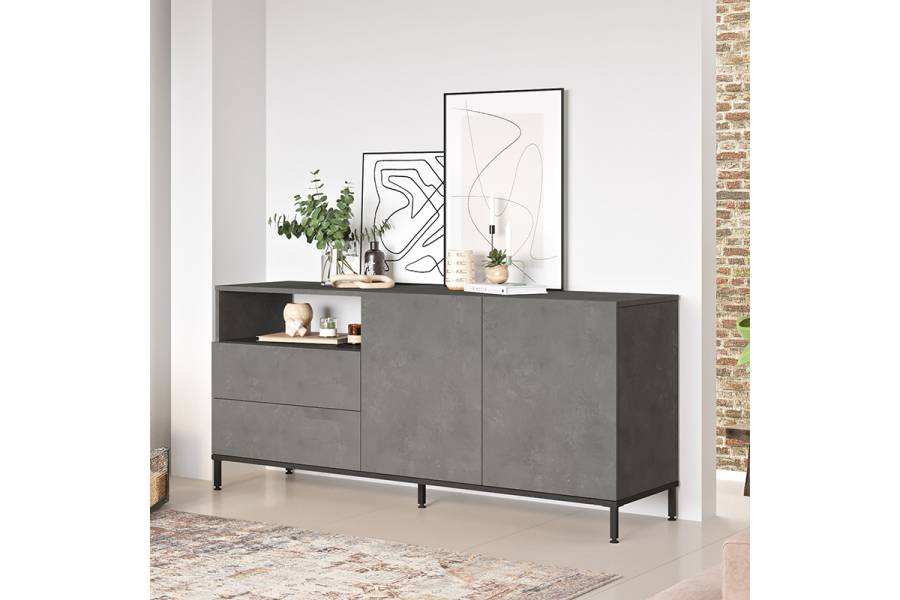 Μπουφές Evaluate pakoworld ανθρακί antique-wenge 170x46.5x75.5εκ