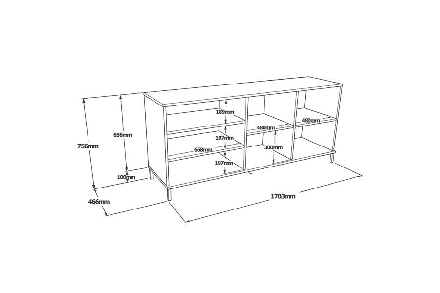 Μπουφές Evaluate pakoworld ανθρακί antique-wenge 170x46.5x75.5εκ
