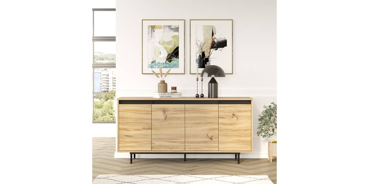 Μπουφές Jethro pakoworld sonoma-wenge 160x44.5x75.5εκ