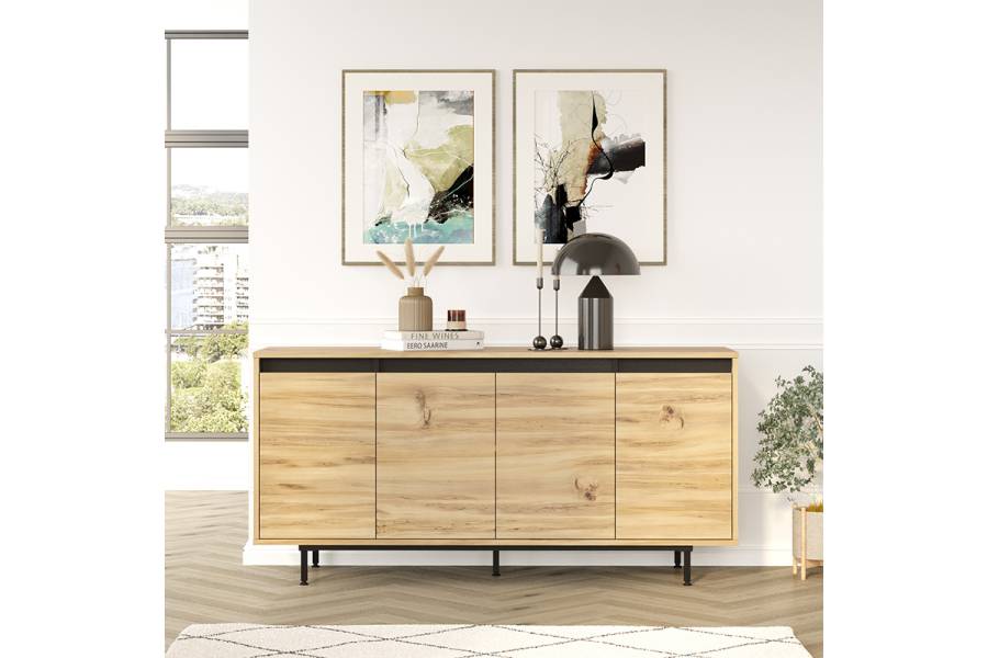 Μπουφές Jethro pakoworld sonoma-wenge 160x44.5x75.5εκ