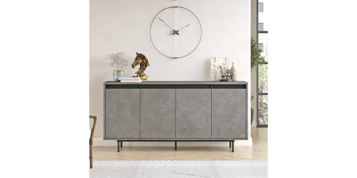 Μπουφές Jethro pakoworld ανθρακί antique-wenge 160x44.5x75.5εκ