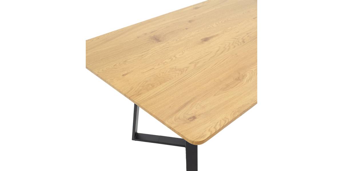 Tραπέζι Gemma pakoworld sonoma-μαύρο 140x80x75εκ