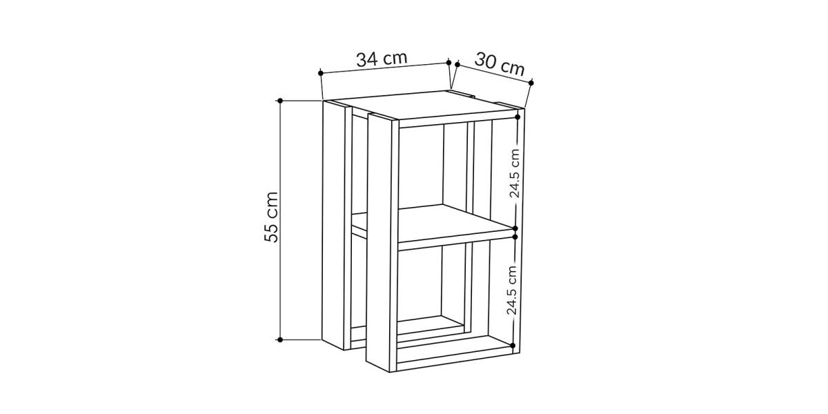 Κομοδίνο Passion pakoworld σε λευκή απόχρωση 34x30x55εκ