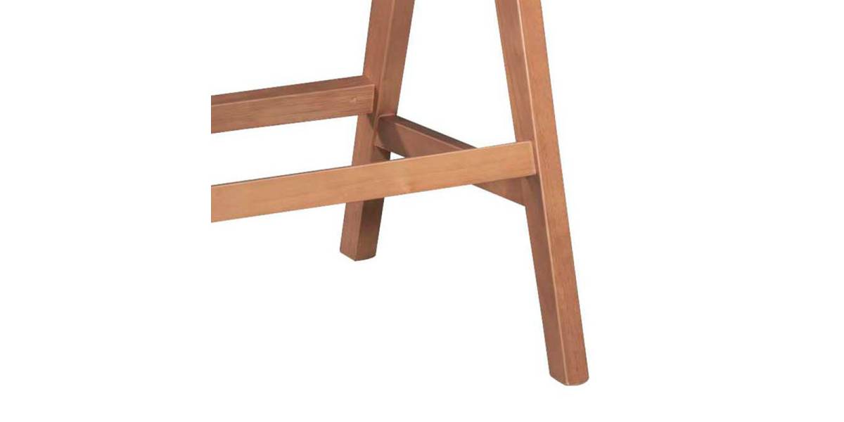 Σκαμπό bar Winslow pakoworld ξύλο rubberwood ανοικτό καρυδί-pvc rattan φυσικό-ύφασμα γκρι