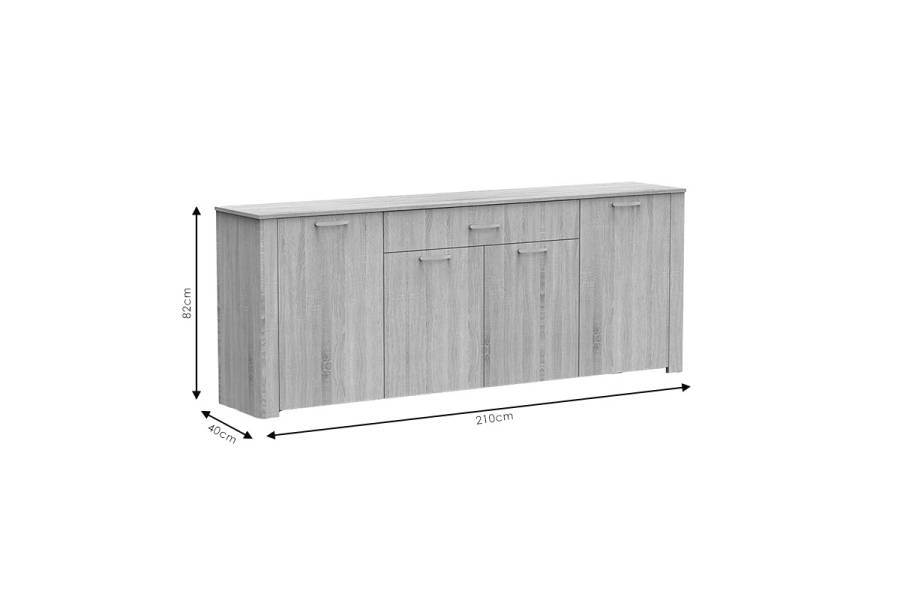 Μπουφές Kinley pakoworld grey-wenge 210x40x82εκ
