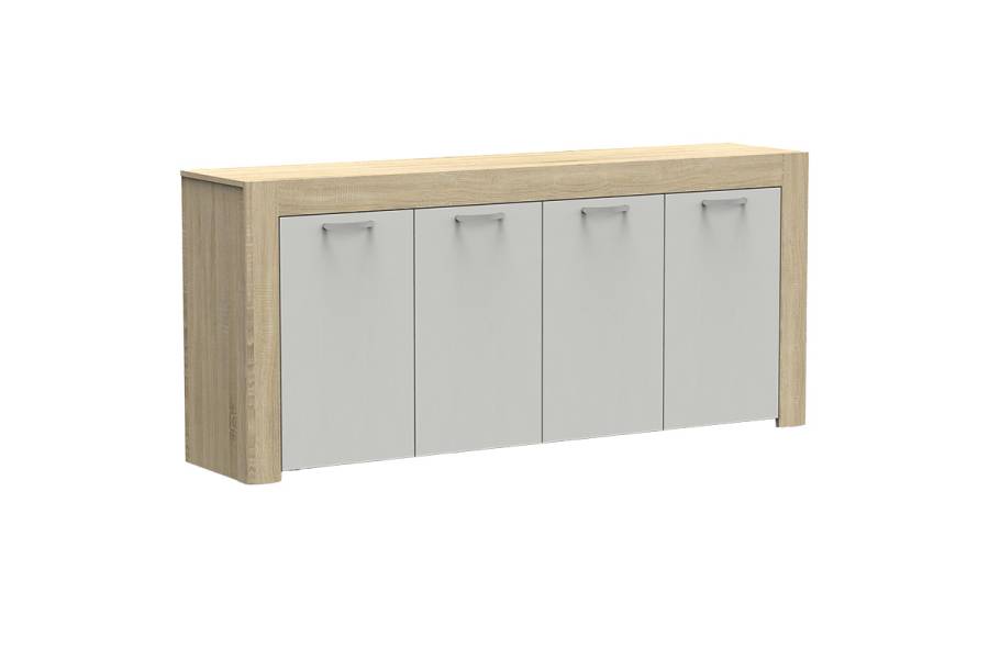 Μπουφές Haven pakoworld sonoma-λευκό 180x40x80εκ
