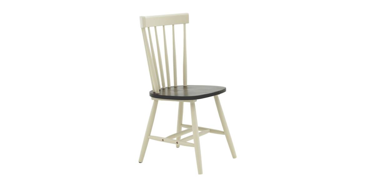 Καρέκλα Larus pakoworld φυσικό ξύλo rubberwood ανθρακί-λευκό 50x49x90εκ.