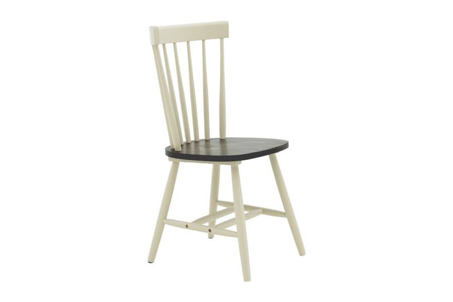 Καρέκλα Larus pakoworld φυσικό ξύλo rubberwood ανθρακί-λευκό 50x49x90εκ.