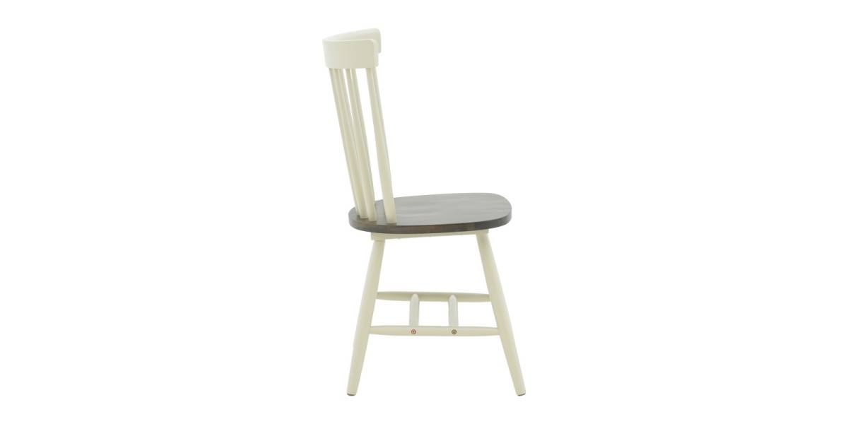 Καρέκλα Larus pakoworld φυσικό ξύλo rubberwood ανθρακί-λευκό 50x49x90εκ.