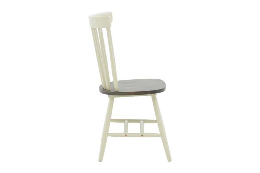 Καρέκλα Larus pakoworld φυσικό ξύλo rubberwood ανθρακί-λευκό 50x49x90εκ.