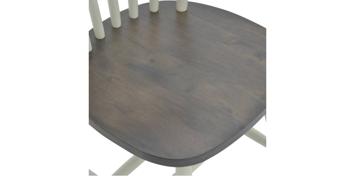 Καρέκλα Larus pakoworld φυσικό ξύλo rubberwood ανθρακί-λευκό 50x49x90εκ.