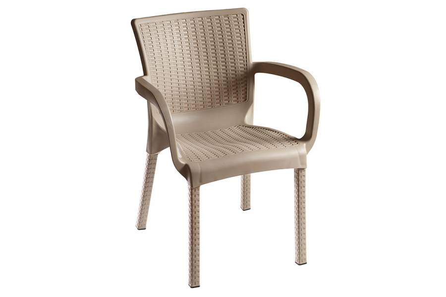 Τραπεζαρία Explore-Festive pakoworld σετ 3τεμ PP cappuccino 90x90x73,5εκ