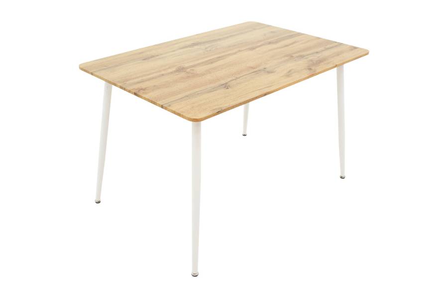 Τραπέζι Cuba pakoworld MDF sonoma-λευκό 120x80x75εκ