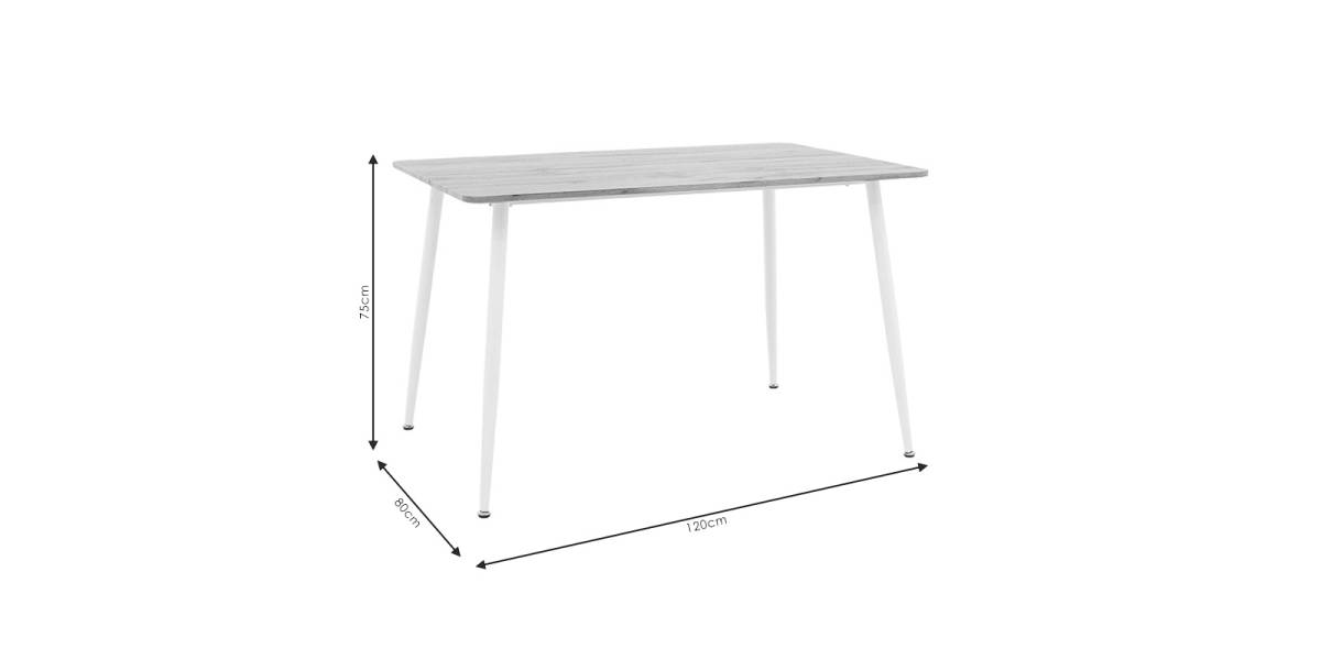 Τραπέζι Cuba pakoworld MDF sonoma-λευκό 120x80x75εκ