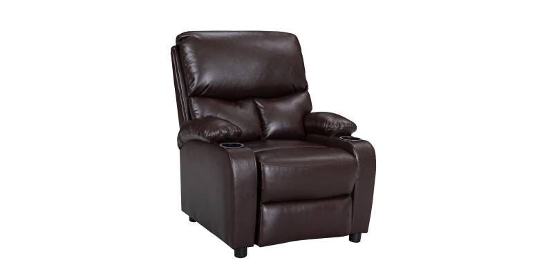 Πολυθρόνα relax με ποτηροθήκη Gartia pakoworld καφέ PU 79x94x102εκ