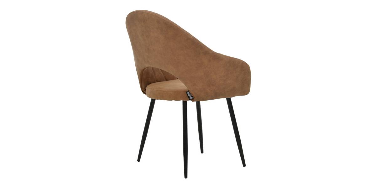 Πολυθρόνα Macie pakoworld ύφασμα καφέ antique-μαύρο 58x50x85εκ