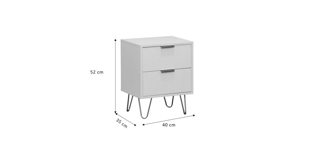 Κομοδίνο Culture pakoworld με 2 συρτάρια λευκό-χρυσό 40x35x52εκ