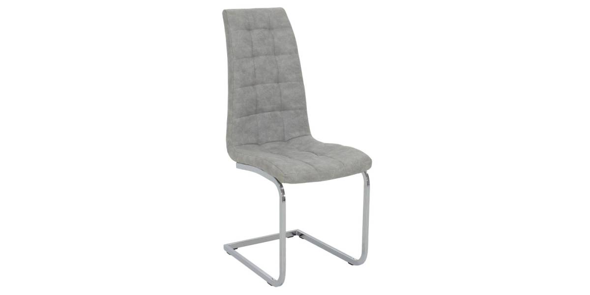Καρέκλα Darrell pakoworld pu αντικέ γκρι-βάση χρωμίου 42x49x106εκ