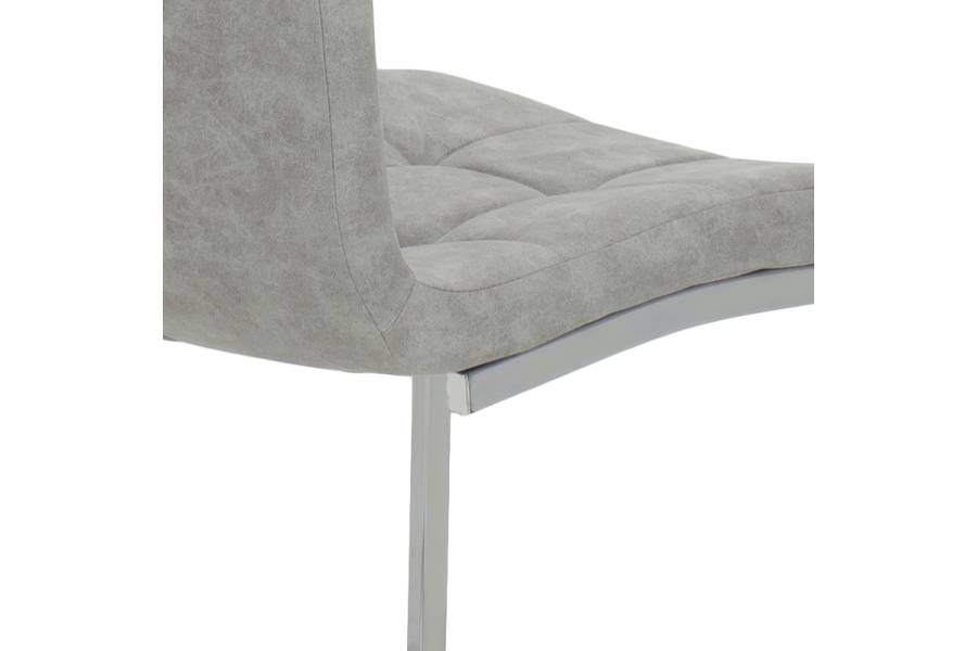 Καρέκλα Darrell pakoworld pu αντικέ γκρι-βάση χρωμίου 42x49x106εκ