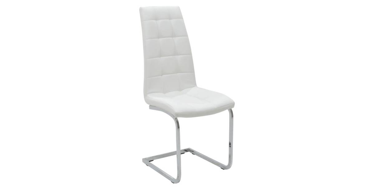 Καρέκλα Darrell pakoworld pu λευκό-βάση χρωμίου 42x49x106εκ