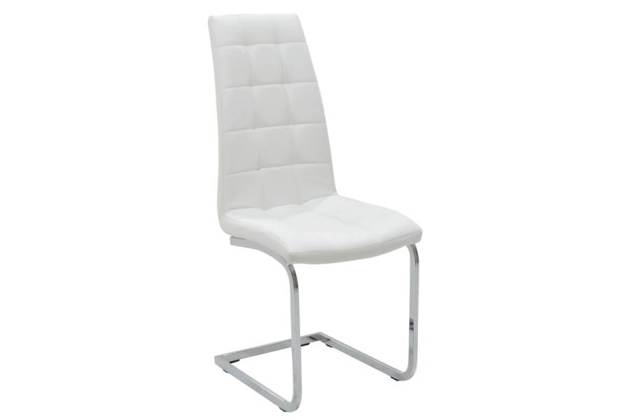 Καρέκλα Darrell pakoworld pu λευκό-βάση χρωμίου 42x49x106εκ