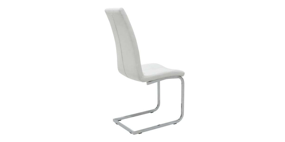 Καρέκλα Darrell pakoworld pu λευκό-βάση χρωμίου 42x49x106εκ