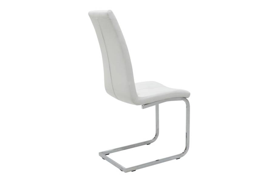 Καρέκλα Darrell pakoworld pu λευκό-βάση χρωμίου 42x49x106εκ