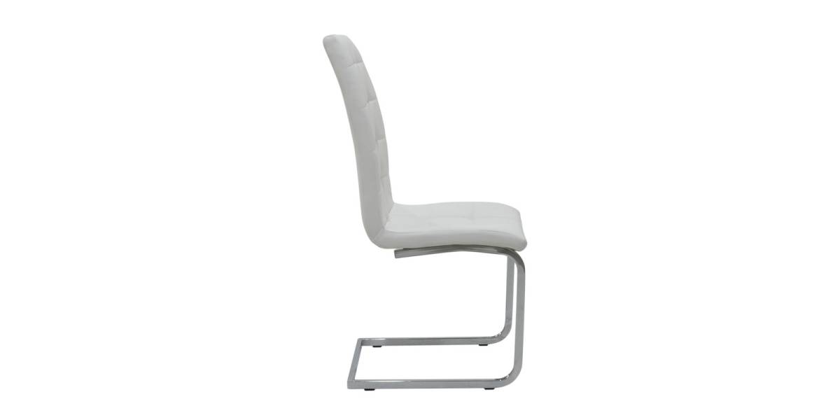 Καρέκλα Darrell pakoworld pu λευκό-βάση χρωμίου 42x49x106εκ