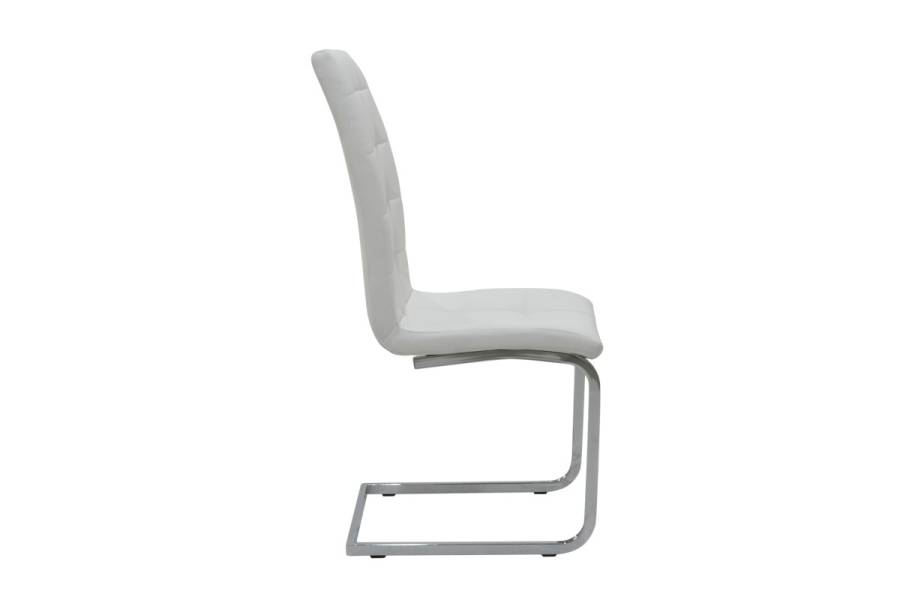 Καρέκλα Darrell pakoworld pu λευκό-βάση χρωμίου 42x49x106εκ