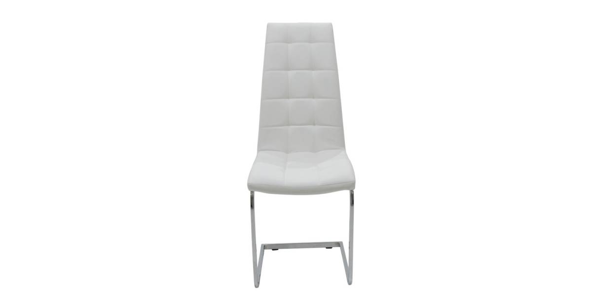 Καρέκλα Darrell pakoworld pu λευκό-βάση χρωμίου 42x49x106εκ