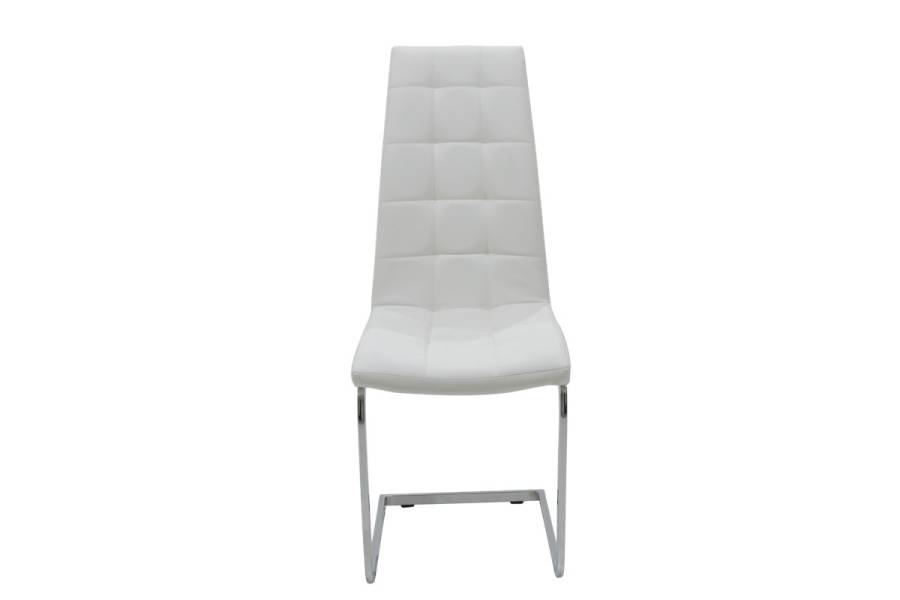 Καρέκλα Darrell pakoworld pu λευκό-βάση χρωμίου 42x49x106εκ