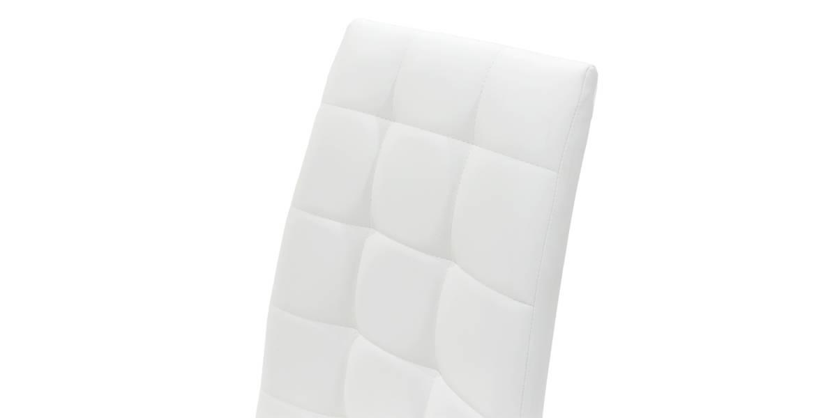 Καρέκλα Darrell pakoworld pu λευκό-βάση χρωμίου 42x49x106εκ