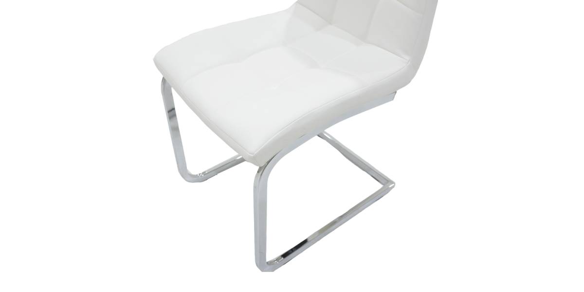 Καρέκλα Darrell pakoworld pu λευκό-βάση χρωμίου 42x49x106εκ