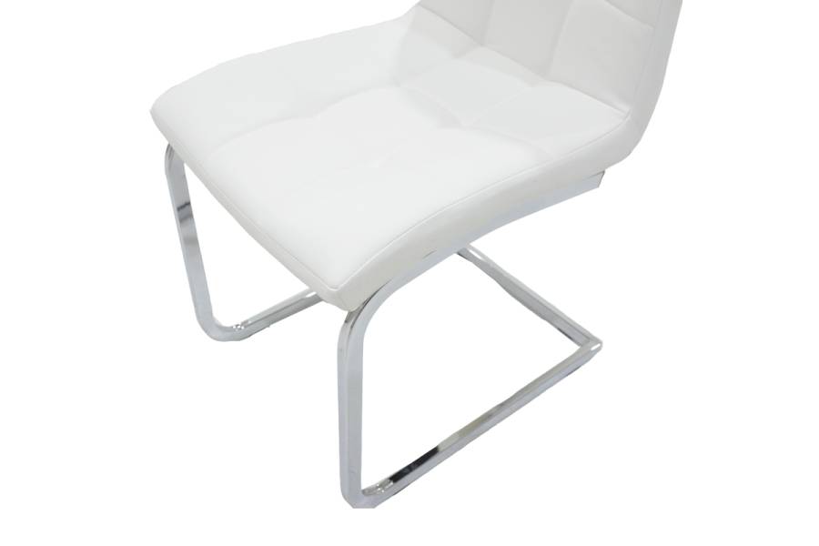 Καρέκλα Darrell pakoworld pu λευκό-βάση χρωμίου 42x49x106εκ