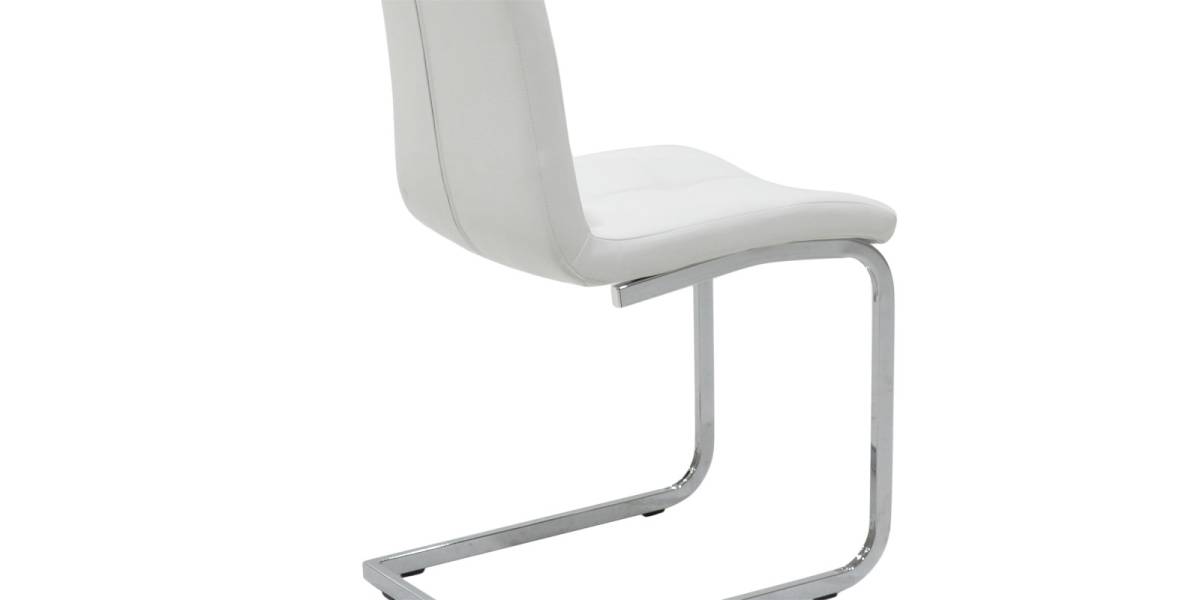 Καρέκλα Darrell pakoworld pu λευκό-βάση χρωμίου 42x49x106εκ