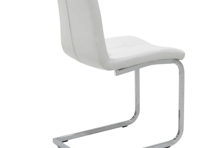 Καρέκλα Darrell pakoworld pu λευκό-βάση χρωμίου 42x49x106εκ