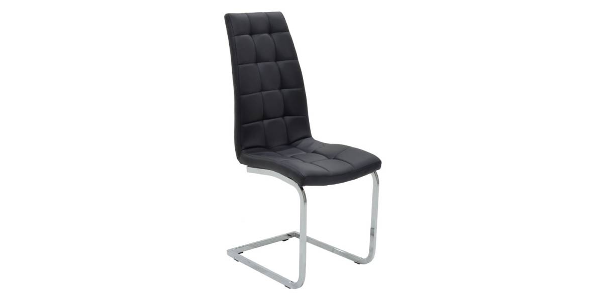 Καρέκλα Darrell pakoworld pu μαύρο-βάση χρωμίου 42x49x106εκ