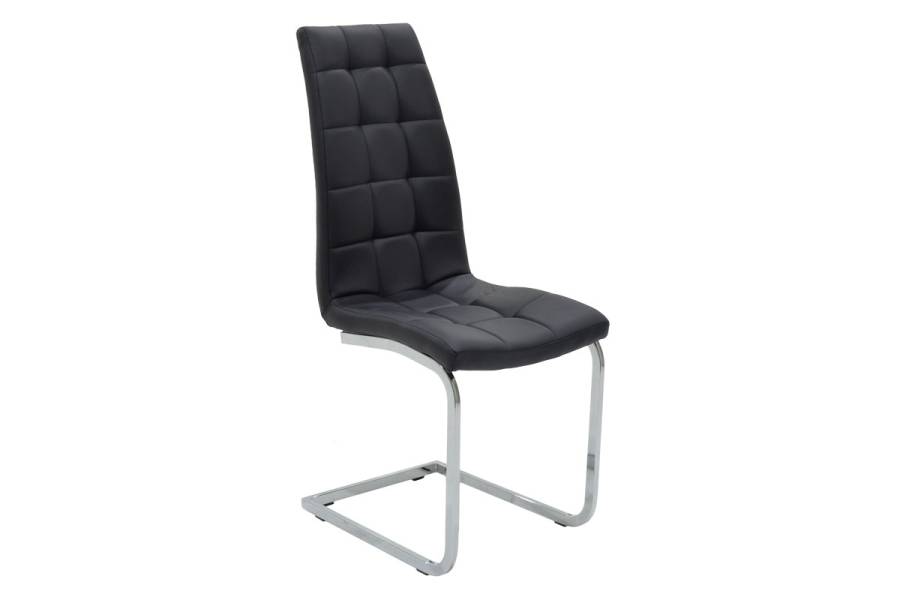 Καρέκλα Darrell pakoworld pu μαύρο-βάση χρωμίου 42x49x106εκ