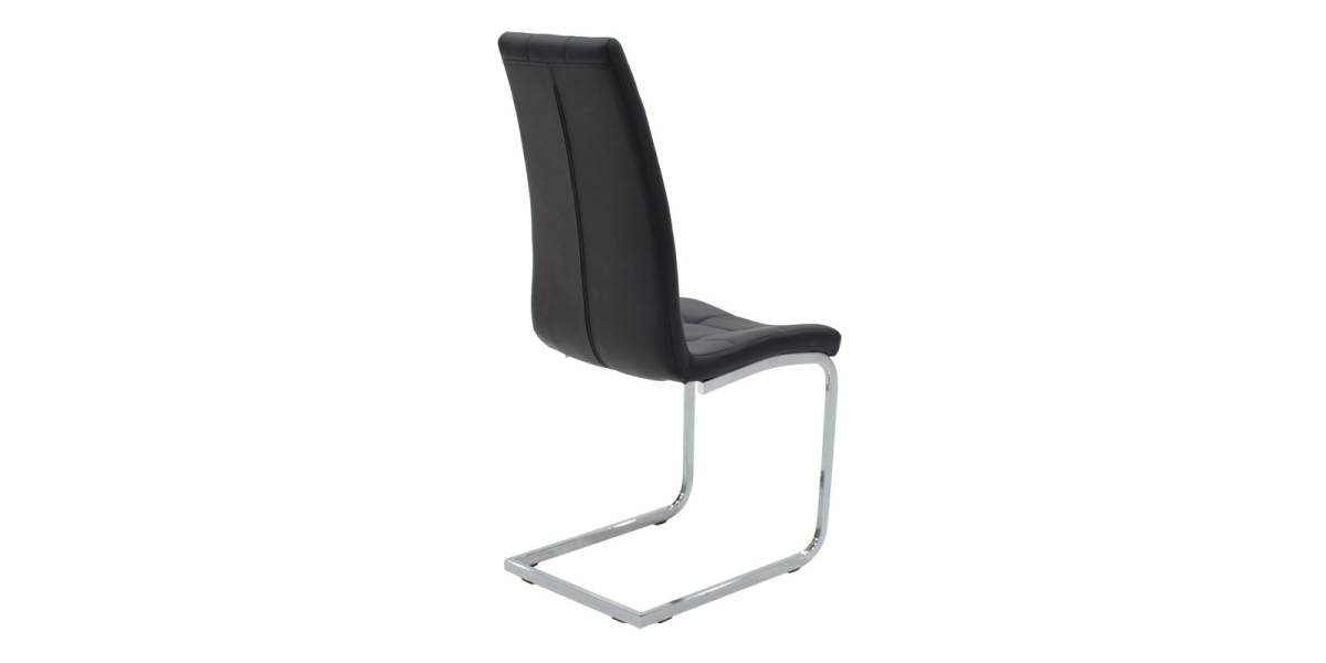 Καρέκλα Darrell pakoworld pu μαύρο-βάση χρωμίου 42x49x106εκ