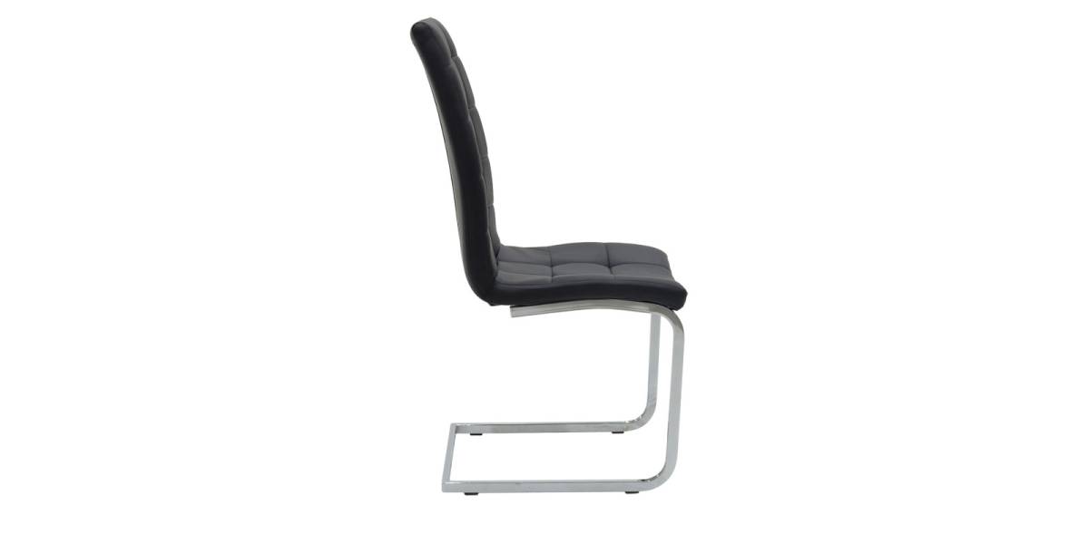 Καρέκλα Darrell pakoworld pu μαύρο-βάση χρωμίου 42x49x106εκ