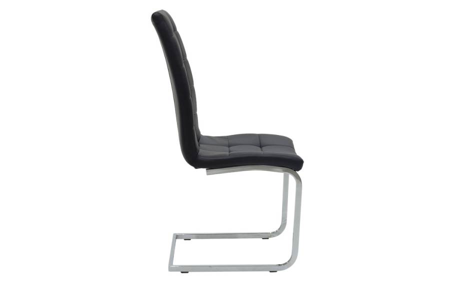 Καρέκλα Darrell pakoworld pu μαύρο-βάση χρωμίου 42x49x106εκ