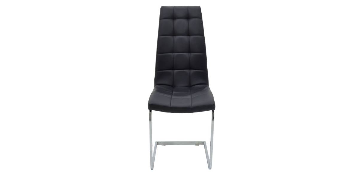 Καρέκλα Darrell pakoworld pu μαύρο-βάση χρωμίου 42x49x106εκ