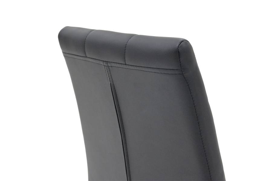 Καρέκλα Darrell pakoworld pu μαύρο-βάση χρωμίου 42x49x106εκ