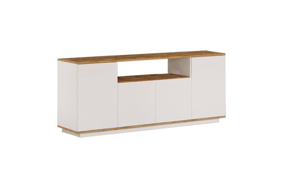 Μπουφές Placefol pakoworld μελαμίνης λευκό-φυσικό 180x44.5x75εκ