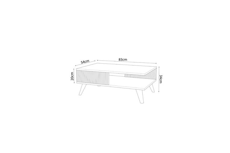 Τραπέζι σαλονιού Flipter pakoworld μελαμίνης oak-μαύρο 83x54x34εκ