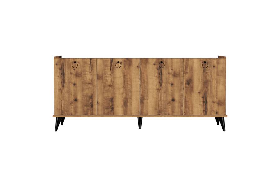 Μπουφές Lireta pakoworld μελαμίνης καρυδί-μαύρο 182x41x82.5εκ